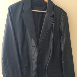 Black leather jacket